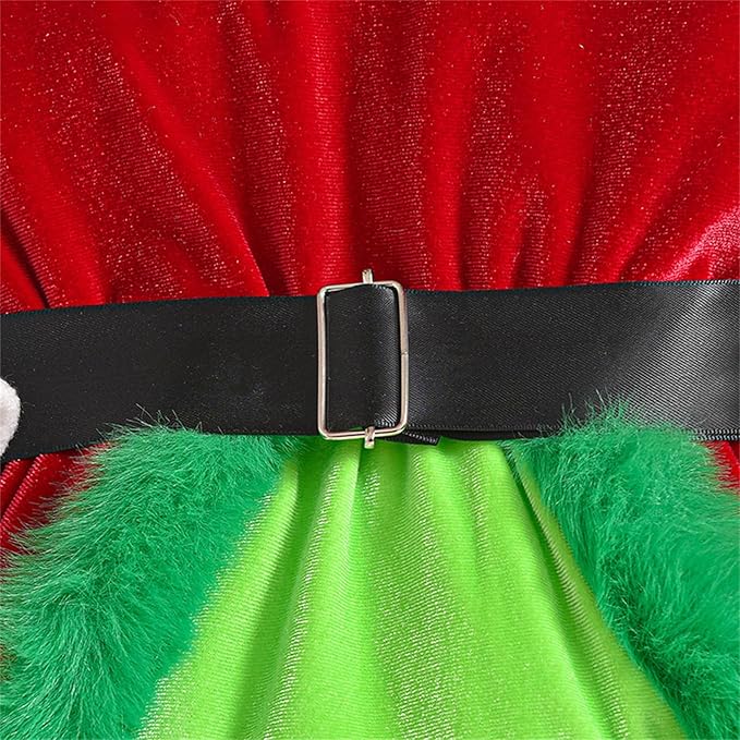 Newborn Infant Baby Girl Christmas Clothes Santa Claus Romper Dress Fur Trim Velvet Jumpsuit Bodysuit Hat Costume