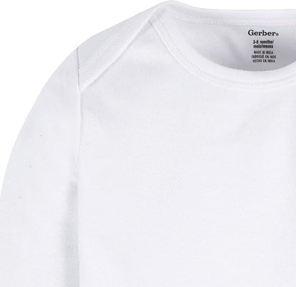 Gerber Unisex Baby Long Sleeve Solid Onesies Multi-pack Interlock 180 Gsm