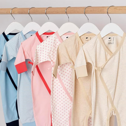 monica + andy Kimono Tie Long Sleeve One Piece, 100% Organic Baby Clothes for Girls & Boys, Preemie, Newborn & Infant