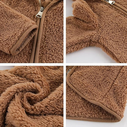 Gajaous Infant Baby Boys Girls Cartoon Fleece Jacket Hooded Coat with Ears Warm Zipper Up Outwear