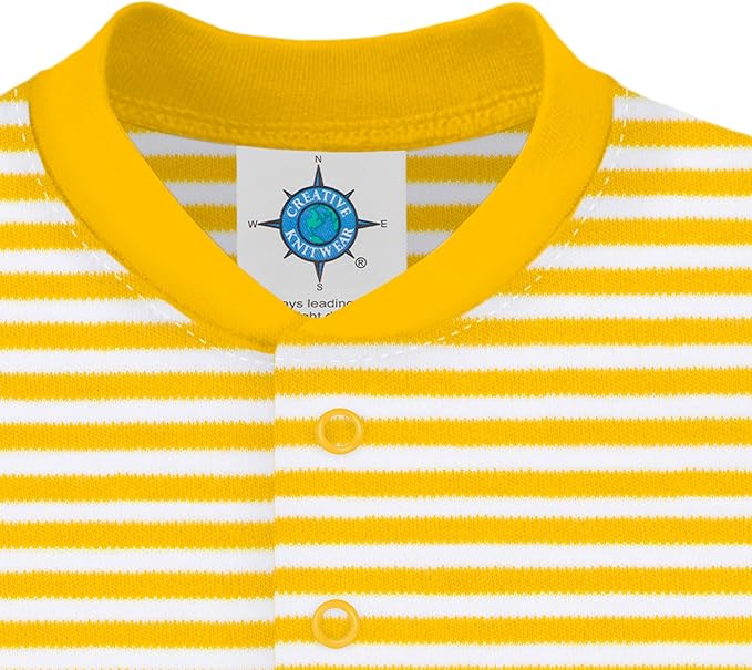 Creative Knitwear College Baby Striped Footed Romper - Team Logo, Multiple Colors, for Boys & Girls (0-9 Months)