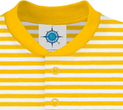Creative Knitwear College Baby Striped Footed Romper - Team Logo, Multiple Colors, for Boys & Girls (0-9 Months)