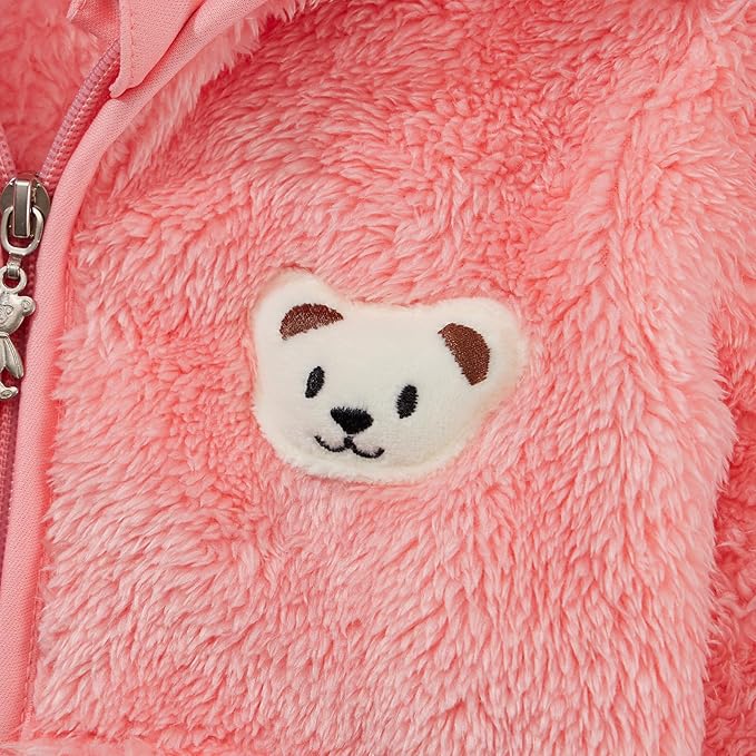 Baby Boys Girls Fleece Jackets Zip Up Hoodies Cute Bear Coats Fall Winter Fuzzy Jacket Newborn Boys Girls Outwear