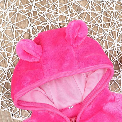 Noubeau Infant Baby Boys Girls Fleece Ears Hat with Lined Hooded Zipper Up Jacket Coat Tops Outwear Overcoat Warm Fall Winte