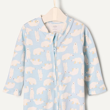 Amazon Essentials x Sofia Grainge Unisex Babies' Cotton Footed Sleep and Play Bodysuit, Pack of 2