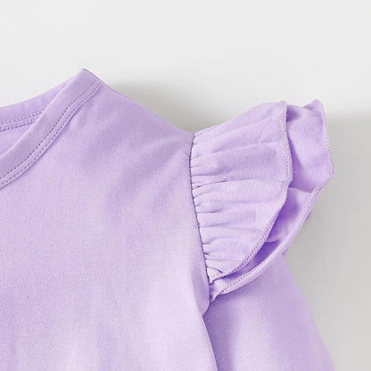 LYSMuch Toddler Baby Girls Long Sleeve Ruffle T Shirt Kids Casual Plain Solid Top Blouse T-Shirt Undershirt