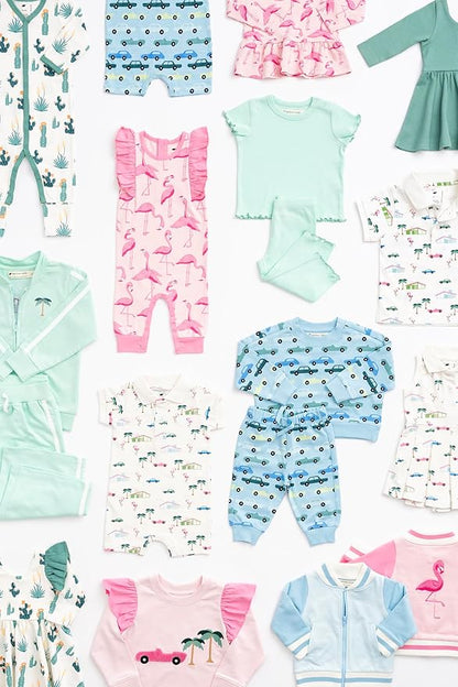 Monica + Andy Crewneck Tee, 100% Organic Cotton Clothes for Girls & Boys, Printed T-Shirt Sizes for Kids, Toddler & Baby