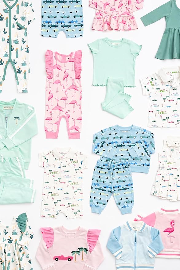 Monica + Andy Crewneck Tee, 100% Organic Cotton Clothes for Girls & Boys, Printed T-Shirt Sizes for Kids, Toddler & Baby