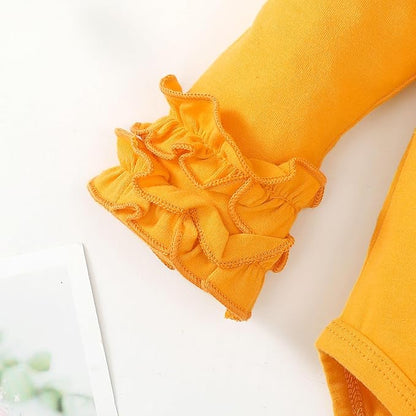 Baby Girl Solid Color Romper Infant Ruffle Sleeve Bodysuit One Piece Outfit Toddler Jumpsuit clothes