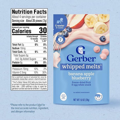 Gerber Natural for Baby Whipped Melts - Banana Apple Blueberry, 7Count