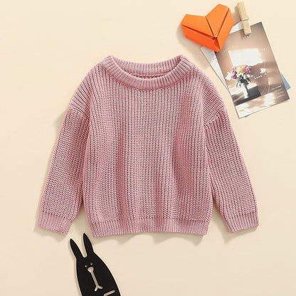 Newborn Baby Boy Girl Knit Sweater Long Sleeve Solid Winter Warm Sweatshirt Top Outfit Infant Toddler Fall Clothes