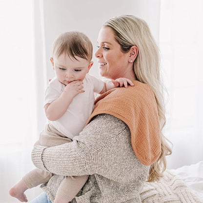 Konssy Muslin Baby Burp Cloths Sets for Unisex- 6 Pack Large 100% Cotton Burping Clothes for Newborn, Baby Girls and Boys