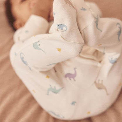 MORI Baby Unisex Clever Pajamas with Two Way Zip - Comfort Breathable Jumpsuit Footed Nightwear for Toddler Boys and Girls