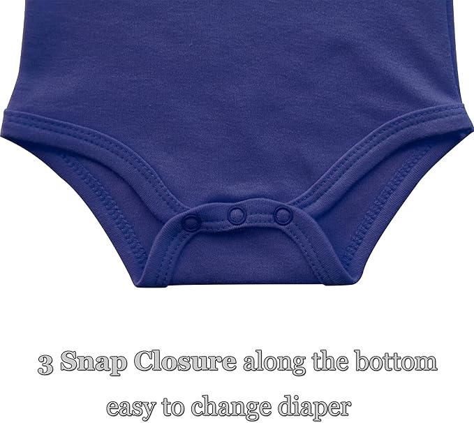 Baby Onsies 100% Cotton Short Sleeve Baby Bodysuits Solid Color Infant Bodysuits for Newborn Baby 3-Pack