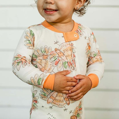 Burt's Bees Baby Baby Girls Sleeper Pajamas, 100% Organic Cotton, One-piece PJs, Diagonal Zip Up Jumpsuit, Snug Fit Footie