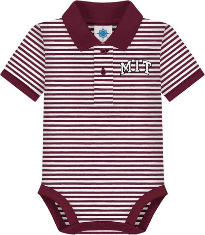 Creative Knitwear College Baby Striped Polo Bodysuit - Team Logo, Multiple Colors, for Boys & Girls (0-12 Months)