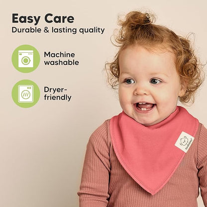 KeaBabies 8-Pack Organic Baby Bandana Bibs for Girls - Super Absorbent Triangle Baby Bibs for Drooling and Teething Infant, 100% Cotton Extra Soft for Newborn, Infant 0-36 Months (Spring)