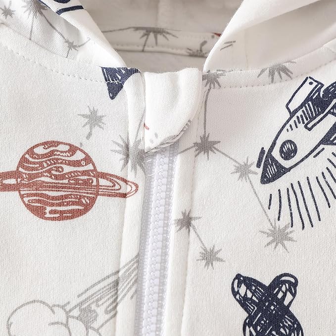 ROMPERINBOX Baby Hoodie for Boy Girl, Full Zip-up Lightweight Thin Jackets Coat Sweatshirts 0-24 Months