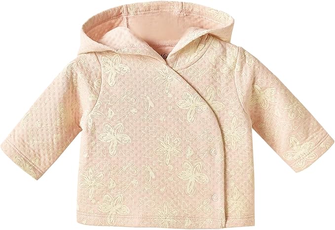 100% Cotton Baby Girl Fall Hoodies Jacket, Comfortable Soft Baby Spring Jacket,0-12Months Pink Jacket Coat