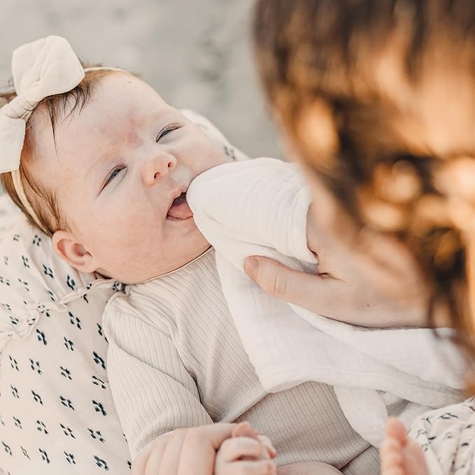 Konssy Muslin Baby Burp Cloths Sets for Unisex- 6 Pack Large 100% Cotton Burping Clothes for Newborn, Baby Girls and Boys