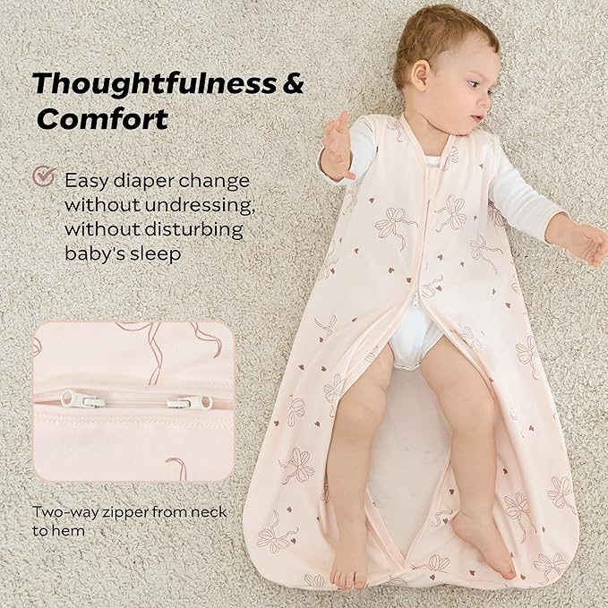 JELLYMONI Baby Sleep Sack 6-12 Months, 100% Cotton 3 Pack 0.5 TOG Baby Wearable Blanket Infant Sleep Sack with 2-Way Zipper Newborn Sleep Sacks