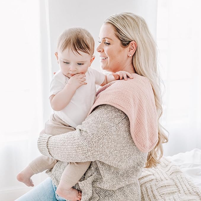 Konssy Muslin Baby Burp Cloths Sets for Unisex- 6 Pack Large 100% Cotton Burping Clothes for Newborn, Baby Girls and Boys