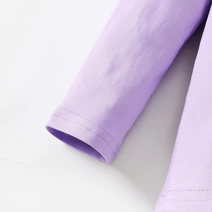 LYSMuch Toddler Baby Girls Long Sleeve Ruffle T Shirt Kids Casual Plain Solid Top Blouse T-Shirt Undershirt