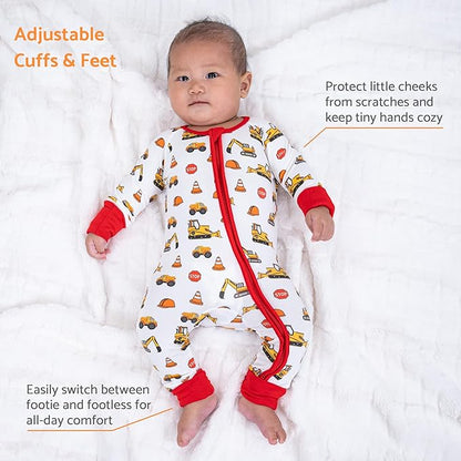 LollyBanks Baby Pajamas, 2-Way Zipper Infant Romper, 95% Viscose Made from Bamboo and 5% Spandex, Baby Sleepers