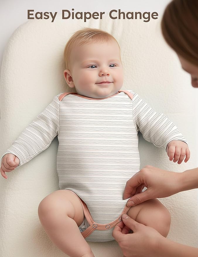 Yoofoss Baby Bodysuits 100% Organic Cotton Baby Onesie Long Sleeve Baby Boys Girls Clothes Soft Newborn Infant Romper, 3 Pack