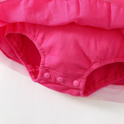 Magic Park 0-18M Infant Bodysuit Tutu Dress Baby Girl Romper Dress Toddler Solid Color Tulle Skirt Baptism Holidays Outfits