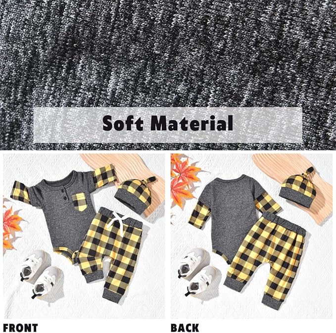 Aalizzwell Newborn Infant Baby Boys Fall Winter Outfit