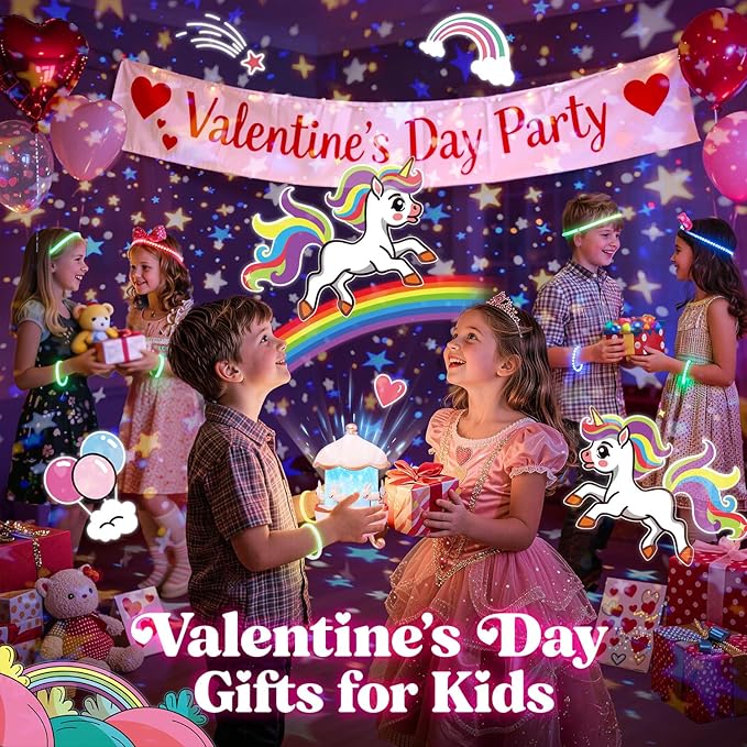 Onefire Night Light for Kids Gifts, 15 Sound Machine Baby Night Light, 15 Films Star Projector for Kids Room Decor, Brightness Unicorn Light Projector for Toddler Girl Toys, Valentines Gifts for Kids