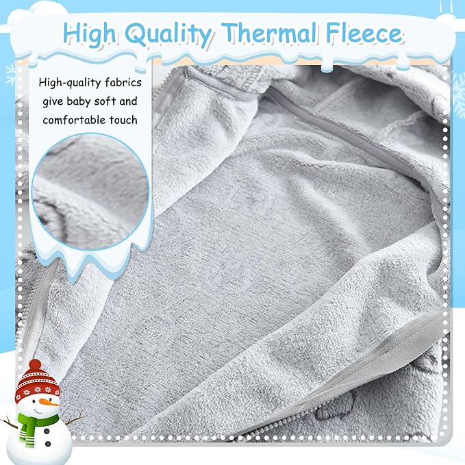 Fairy Baby Newborn Baby Bear Onesie Thin Fleece Footie Romper Snowsuit Hooded Jumpsuit Bodysuit Winter Outwear Boy Girl 0-12M
