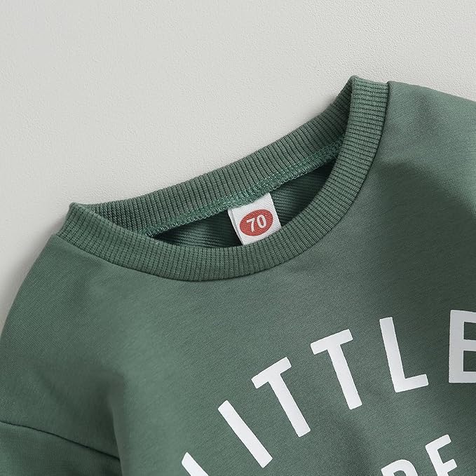 Murnouche Toddler Baby Boy Fall Winter Outfits Letter Crewneck Sweatshirt Casual Pants 2Pcs Clothes Set