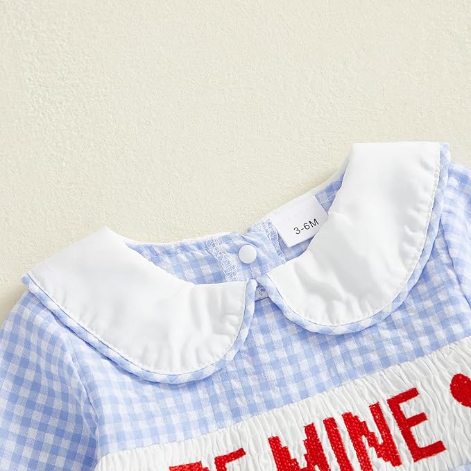 Newborn Baby Boy Fall Winter Clothes Mamas Boy Bubble Romper Smocked Outfit Infant Bodysuit Long Sleeve Onesie