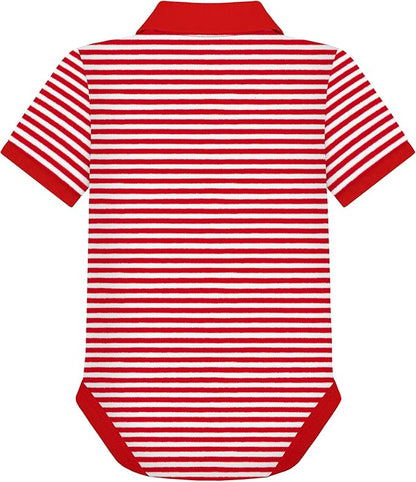 Creative Knitwear College Baby Striped Polo Bodysuit - Team Logo, Multiple Colors, for Boys & Girls (0-12 Months)