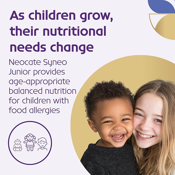 Nutricia Neocate Syneo Junior - Hypoallergenic, Dairy-free, Amino Acid-Based Formula for 1+ Years - For Toddlers, Kids & Teens - Powdered Formula - Syneo Junior - 14.1 oz can (Case of 1)