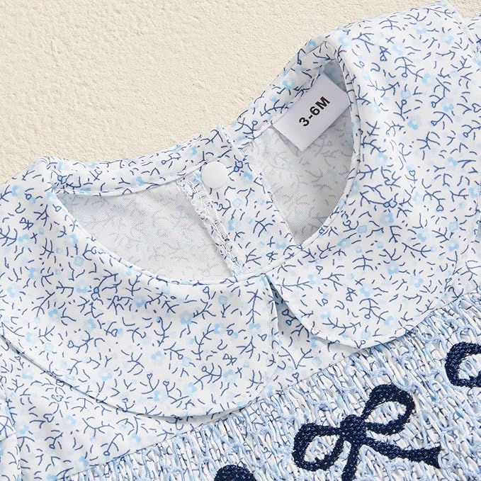 Summer Baby Girls Clothes Floral Short Sleeve Romper Dress Tutu Bodysuit Doll Collar Jumpsuit One Piece Outfit