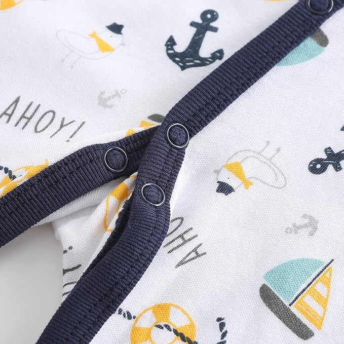 Newborn Baby Boy Girl Organic Cotton Bodysuit Long Sleeve Jumpsuit 3-Pack Outfits Clothes,0-24Months