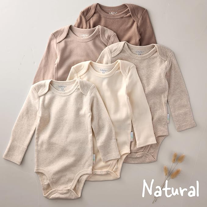 Blake 5-Pack Long Sleeve Bodysuits 100% Organic Cotton Baby Boys & Girls