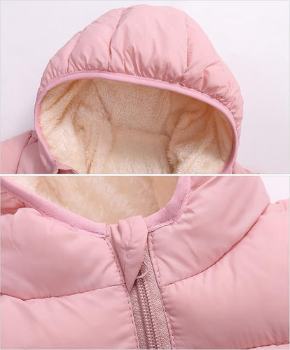 Happy Cherry Kids Boy's Girls Winter Coat Fleece Lined Thick Down Coats Puffy Jackets with Hood