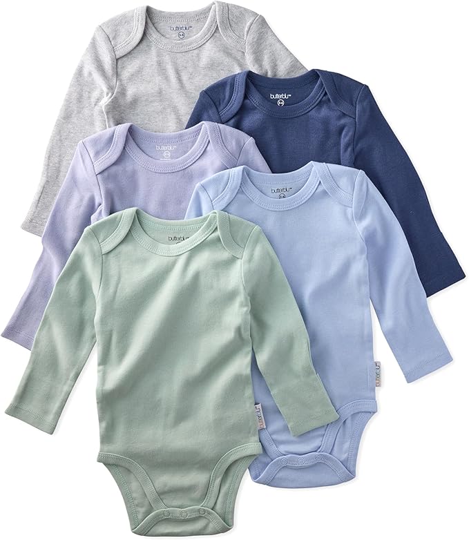 Blake 5-Pack Long Sleeve Bodysuits 100% Organic Cotton Baby Boys & Girls