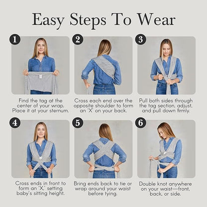 Solly Baby Wrap, Buttery-Soft Baby Carrier Newborn to Toddler 8-25 Lbs., Lightweight & Hands-Free Infant Wrap, Breathable Summer Carrier, Baby Wearing & Postpartum Essential, New Mom Gift, Coastal