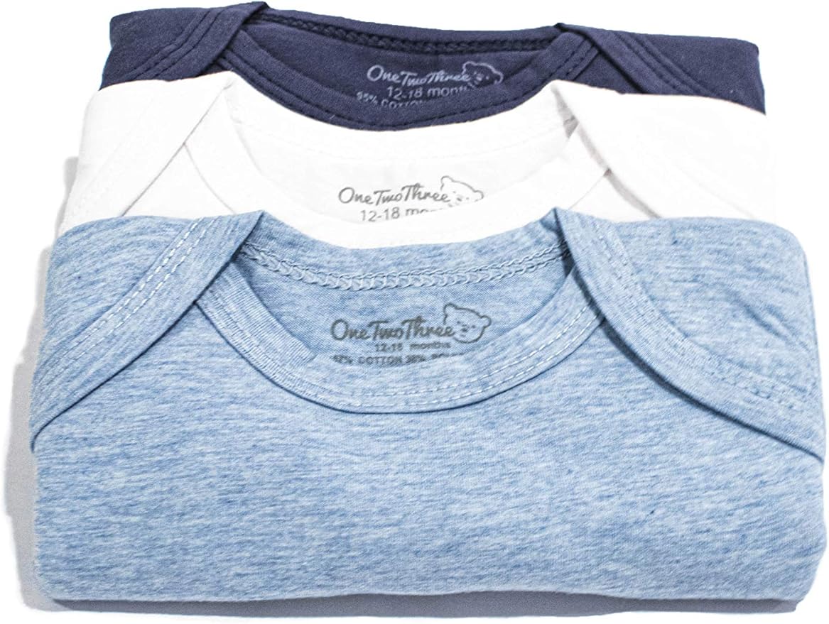 123 Bear Baby Cotton Spandex Long-Sleeve bodysuits unisex boy girl