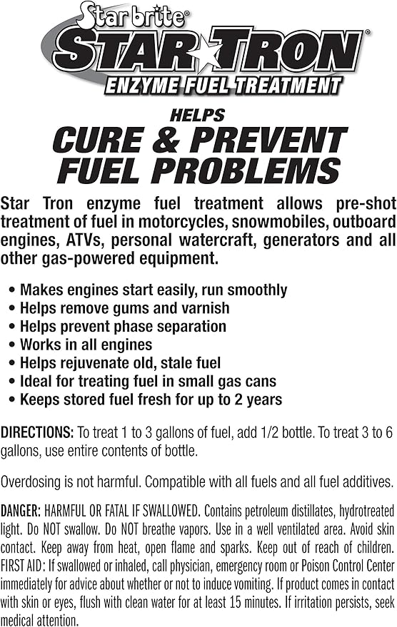 STAR BRITE Star Tron Enzyme Fuel Treatment SEF Gasoline Formula - 1 oz. Treats 6 Gallons - 1 OZ - 12 Pack (14312)