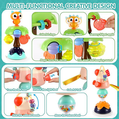 Baby Toys 6-12 Months 3PACK High Chair Scution Cup Toys Rattle Toys for Babies 12-18 Months Baby Tray Infant Toy for 6 9 12 18 24 Months Newborn Gifts for 1 2 Year Olds Boys Girls Kids Birthday Xmas