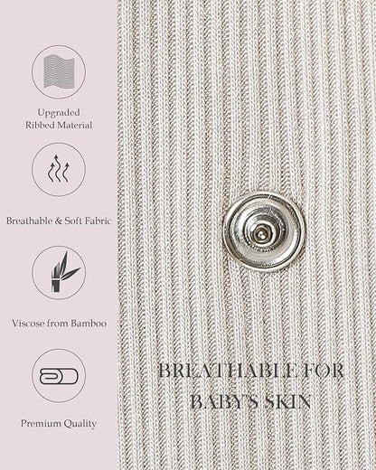 DEFAHN Viscose from Bamboo Baby Side Snap Bodysuit Kimono Onsies 3-Pack Long Short Sleeve Boy Girl Boys