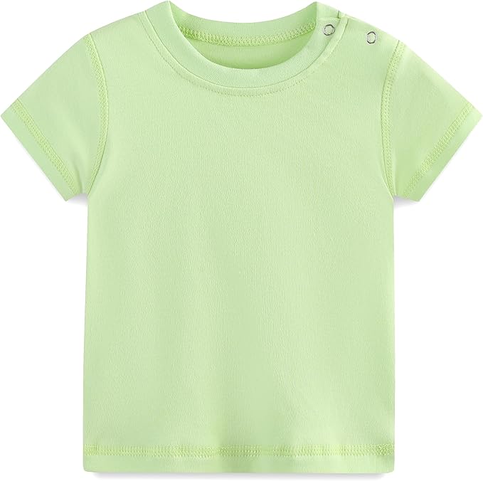 Baby Multicolor Short Sleeve T-Shirt Tee Summer Solid 100% Cotton Basic Clothes