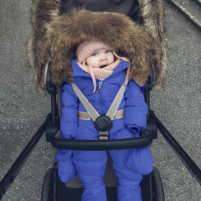 Baby Boys Girls One-Piece Snowsuit Winter Padded Coat Hooded Ski Suit Full Zip Insulated Jacket Jumpsuit Ski Clothes