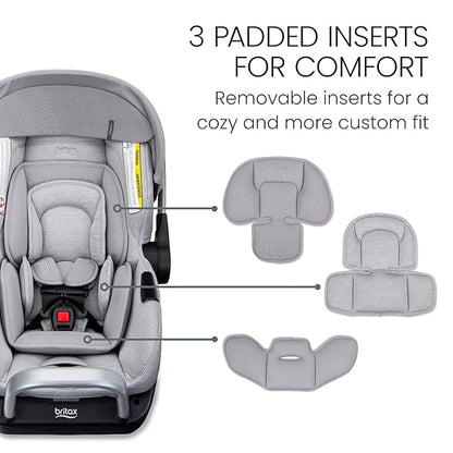 Britax Cypress Infant Car Seat, Rear Facing Car Seat with Alpine Base, ClickTight, Premium Fabrics, Ponte Arctic